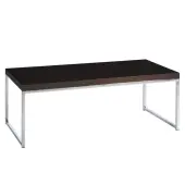 Office Star Ave Six Wall Street Coffee Table, Chrome/Espresso