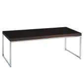 Office Star Ave Six Wall Street Coffee Table, Chrome/Espresso