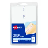 Avery® Postage Meter Labels For Personal Post Office™ E700, 5289, 1 3/16"" x 6"", White, Pack Of 60