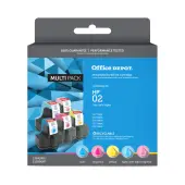 Office Depot® Brand Remanufactured Cyan, Light Cyan, Magenta, Light Magenta, Yellow Ink Cartridge Replacement For HP 02, Pack Of 5
