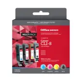 Office Depot® Brand Remanufactured Black And Cyan, Magenta, Yellow Ink Cartridge Replacement For Canon® CLI-8, Pack Of 4, OM01200