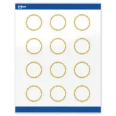 Avery® Print-To-The-Edge Labels With Sure Feed® Technology, S00-D1J-PRWGP10, Round, 2"", Glossy White, Preprinted Gold Beads Design, Pack Of 120