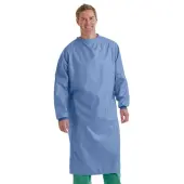 Medline 2-Ply Blockade Surgical Gowns, Tie Neck And Mid-Back, X-Large, Ceil Blue, Pack Of 12