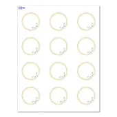 Avery® Print-To-The-Edge Cards With Sure Feed®, S00-D2P-PRMWC10, 2"" Round, Matte White, Preprinted Double Gold Border with Floral Design, Pack Of 120