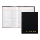 Adams® 12-Column Account Book, 7"" x 9 1/4"", Black
