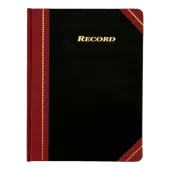 Adams® Record Ledger, 10 3/4"" x 8 1/4"", Black/Maroon