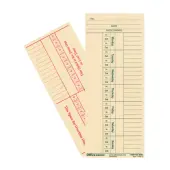 OfficeMax 2- Sided Weekly Time Cards, 3 3/8"" x 8 1/4"", Pack Of 400