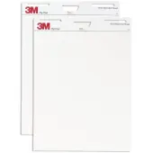 3M™ Bleed-Resistant Flip Charts, 25"" x 30"", White, 40 Sheets Per Pad, Pack Of 2 Pads