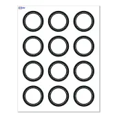 Avery® Print-To-The-Edge Labels & Sure Feed®, S00-D26-PRWMP10, 2"" Round, Matte White, Preprinted Black & White Polka Dots Design, Pack Of 120