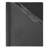 Office Depot® Brand Clear-Front Report Covers With Pocket, 8 1/2"" x 11"", 1/2"" Capacity, Black, Pack Of 25