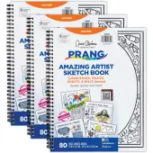 Prang Amazing Artists Sketch Books, 8-1/2"" x 11"", Multicolor, Pack Of 3 Books