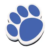 Ashley Productions Magnetic Whiteboard Erasers, 3 3/4"", Blue Paw, Pack Of 6