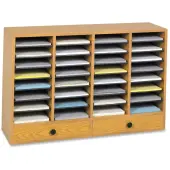 Safco Adjustable Compartment Literature Organizers - 32 Compartments - 2 Drawers - Compartment Size 2.50""x9.50""x11.50"" - 9494MO