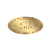 Custom Printed 1-Color Foil Stamped Labels And Stickers, 1-1/4"" x 2-1/2"" Oval, Box of 500