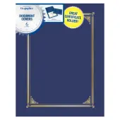 Geographics® 30% Recycled Document Covers, 9 3/4"" x 12 1/2"", Navy Blue, Pack Of 6