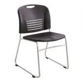 Safco® Vy™ Stackable Chairs, Sled Base, Black, Set Of 2