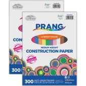 Prang Construction Paper, Medium Weight, 9"" x 12"", 10 Assorted Colors, 300 Sheets Per Pack, Set Of 2 Packs