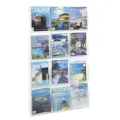 Clear Literature Rack, Magazine, 12 Pockets