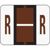 Smead® BCCR Bar-Style Permanent Alphabetical Labels, R, Brown, Roll Of 500