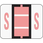 Smead® BCCR Bar-Style Permanent Alphabetical Labels, S, Pink, Roll Of 500