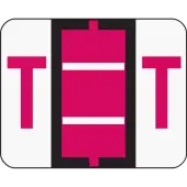 Smead® BCCR Bar-Style Permanent Alphabetical Labels, T, Red, Roll Of 500