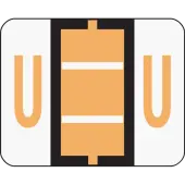 Smead® BCCR Bar-Style Permanent Alphabetical Labels, U, Light Orange, Roll Of 500