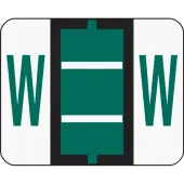 Smead® BCCR Bar-Style Permanent Alphabetical Labels, W, Dark Green, Roll Of 500