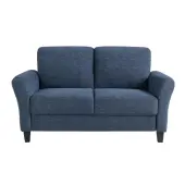 Lifestyle Solutions Winslow Loveseat With Rolled Arms, 32-3/4""H x 59-9/10""W x 31-1/2""D, Blue