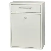 Mail Boss Locking Security Drop Box, 16 1/4""H x 11 1/4""W x 4 3/4""D, White