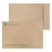 Zip Stick® Brown Kraft TerraBoard™ Open End Catalog Mailing Envelopes, 1-Color, Custom 10-1/2"" x 16"",  Box Of 500