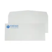 Gummed Seal, Stationery Envelopes, 4-1/8"" x 9-1/2"",  1-Color Raised Print, Custom #10, 24 lb. Gray Laid, Box Of 250