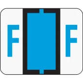 Smead® BCCR Bar-Style Permanent Alphabetical Labels, F, Blue, Roll Of 500