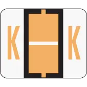 Smead® BCCR Bar-Style Permanent Alphabetical Labels, K, Light Orange, Roll Of 500