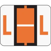Smead® BCCR Bar-Style Permanent Alphabetical Labels, L, Dark Orange, Roll Of 500