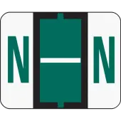 Smead® BCCR Bar-Style Permanent Alphabetical Labels, N, Dark Green, Roll Of 500
