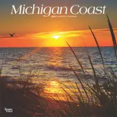 2025 BrownTrout Michigan Coast Monthly Plastic-Free Square Wall Calendar, 12"" x 12"", American States, January to December 2025, 9781975475253
