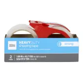 Office Depot® Brand Heavy-Duty Shipping Packing Tape With Dispenser, 1.89"" x 43.7 Yd., Clear, Pack Of 2