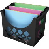 Deflecto Sustainable Office Desktop Hanging File Holder, 9.6""H x 13.3""W x 8.5""D, Desktop, Recycled, Black, 1Each