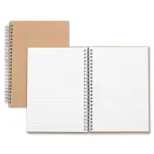 Nature Saver Hardcover Twin Wire Notebooks - 80 Sheets - Wire Bound - 0.25"" Ruled - Ruled - 22 lb Basis Weight - 8 1/4"" x 5 7/8"" - Brown Cover - Kraft