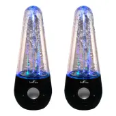 BeFree Sound LED Dancing Water Bluetooth® Multimedia Speakers, 3""H x 6""W x 8-1/2"", Black, 995102278M
