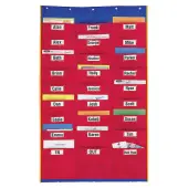 Learning Resources Organization Station® Pocket Chart, 45"" x 28 1/4"", Red/Blue, Grade 1 - Grade 3