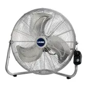 Lasko Portable Fan, 20"" Fan Diameter, 3 Speed, Energy Efficient, Pivoting Head, 22""H x 22""W, Rubber, Steel, Silver