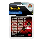 Scotch® Restickable Removable Adhesive Tabs, 1/2"" x 1/2"", Clear, Pack Of 72