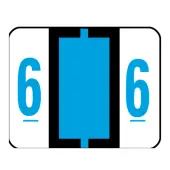 Smead® BCCRN Bar-Style Permanent Numerical Labels, 6, Blue, Roll Of 500