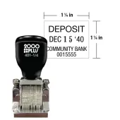 Custom 2000 Plus® Classic 401 Bank Teller/Die Plate Traditional Hand Dater/Date Stamp, 1/4, 1-1/4"" x 1-1/4""