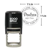 Custom 2000Plus® PrintPro™ Self-Inking Stamp, R40M/Round Monogram, 1-9/16""