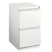 WorkPro 20""D Vertical 2-Drawer Letter-Size Mobile Pedestal File Cabinet, Metal, White