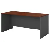 Bush Business Furniture Components 60""W Credenza Computer Desk, Hansen Cherry/Graphite Gray, Standard Delivery