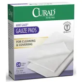 CURAD® Pro-Gauze Sterile Pads, 4"" x 4"", Case Of 24