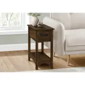 Monarch Specialties Mawe Rectangular Accent Table, 24-1/4""H x 11-3/4""W x 21-3/4""D, Brown